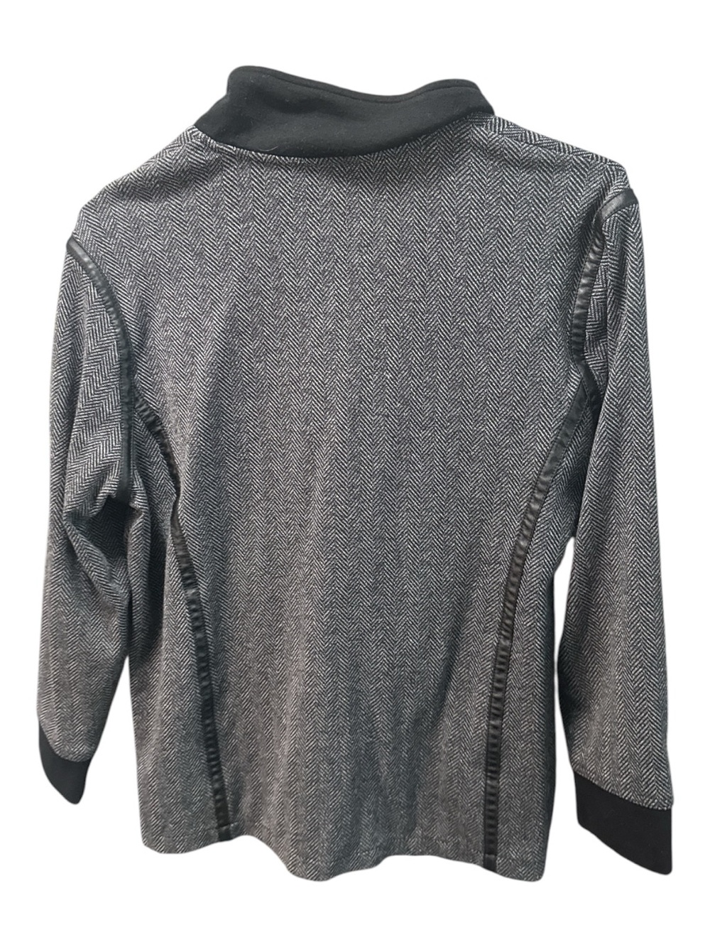 Blast Petites Women’s Large Grey Herringbone Zip-Up Jacket - Picture 4 of 4